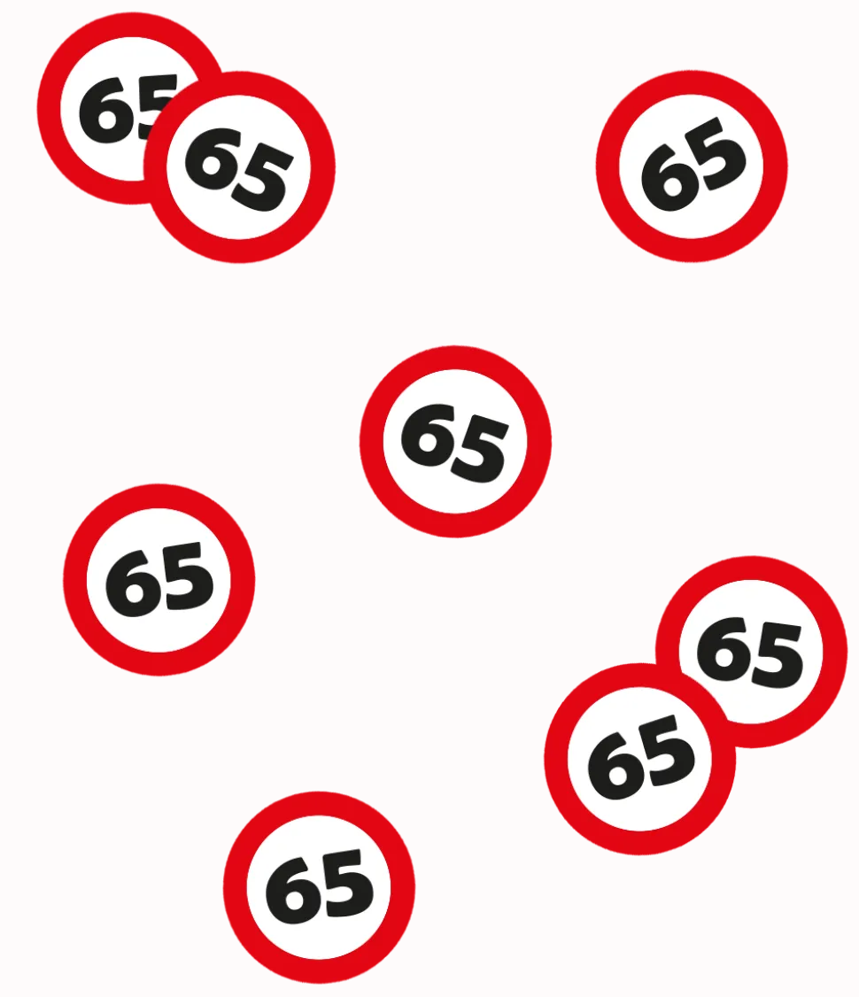 65 Jaar Tafelconfetti 2,5cm