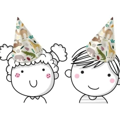 Jungle Dieren Feesthoedjes Papier Zoo Party 6st