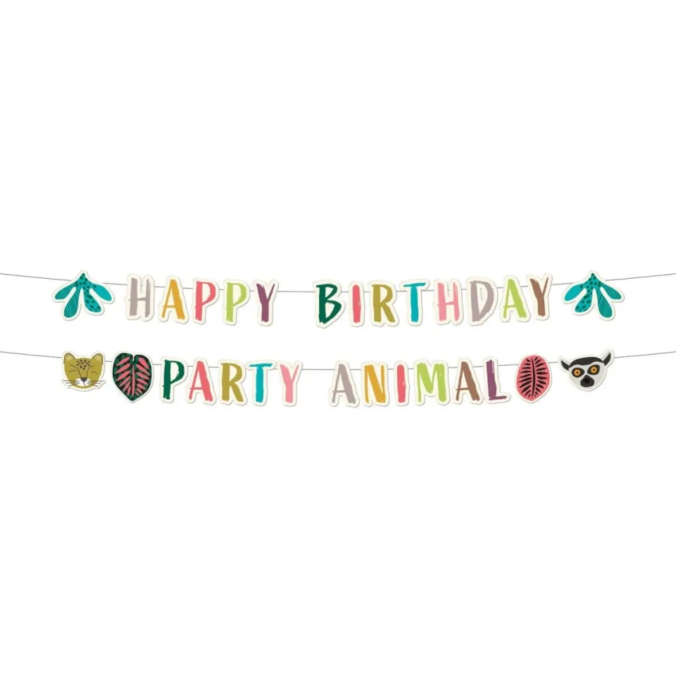 Jungle Dieren Letterslinger Happy Birthday 2st
