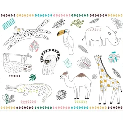 Jungle Dieren Placemats Kleurplaat Zoo Party 6st