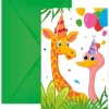 Jungle Dieren Uitnodigingen 6st