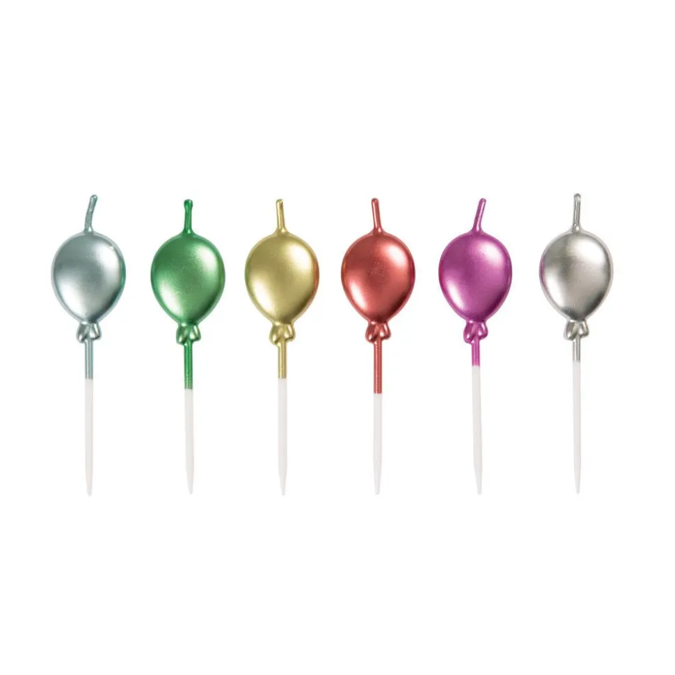 Kaars Ballonnen Metallic 6,4cm 6st