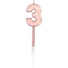 Kaars Cijfer 3 Rose Goud Metallic 15cm