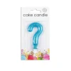Kaars ? Jaar Blauw Glitter 7cm