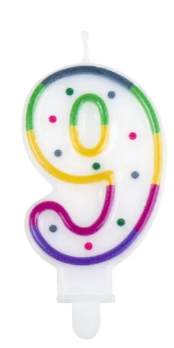 Kaars 9 Jaar 8cm
