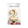 Kaars 2 Jaar Goud Metallic 8cm