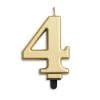 Kaars 4 Jaar Goud Metallic 8cm