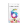 Kaars 6 Jaar Regenboog 7cm