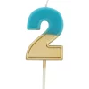 Kaars 2 Jaar Retro Blauw 5cm