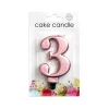Kaars 3 Jaar Rose Goud Metallic 8cm