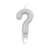 Kaars ? Jaar Zilver Glitter 7cm