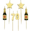 Kaarsjes 70 Jaar Champagne 17,5cm