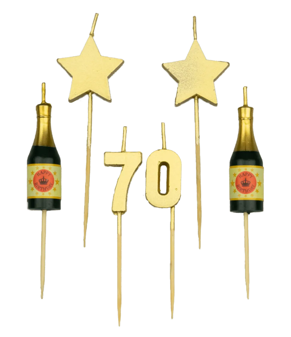 Kaarsjes 70 Jaar Champagne 17,5cm