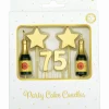 Kaarsjes 75 Jaar Champagne 17,5cm