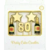 Kaarsjes 80 Jaar Champagne 17,5cm