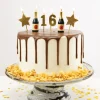 Kaarsjes 16 Jaar Champagne 17,5cm