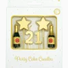 Kaarsjes 21 Jaar Champagne 17,5cm