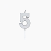 5 Kaars Zilver Metallic 4,5cm
