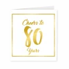 Kaart 80 Jaar Goud Wit 15cm