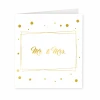 Kaart Mr & Mrs Goud Wit 15cm