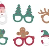 Kerst Brillen Papier 6st