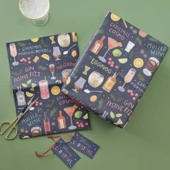 Kerst Inpakpapier Cocktail