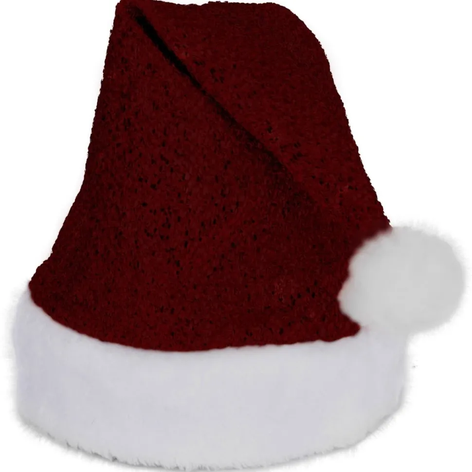 Kerstmuts Rood Glitter 58cm