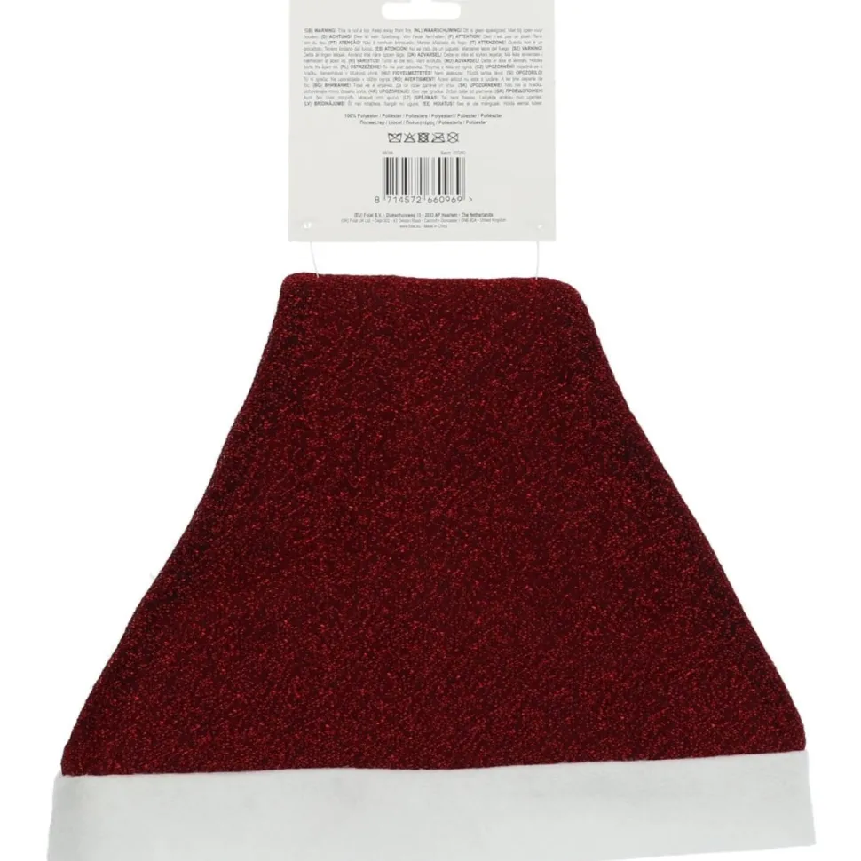 Kerstmuts Rood Glitter 58cm