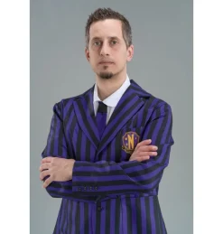 Kostuum Wednesday School Uniform Zwart/Paars Heren
