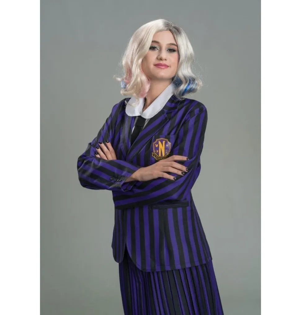 Kostuum Wednesday School Uniform Zwart/Paars