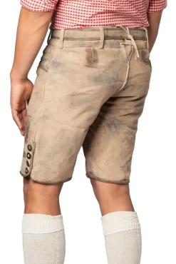 Lederhose Leer Kort Grijs en Riem
