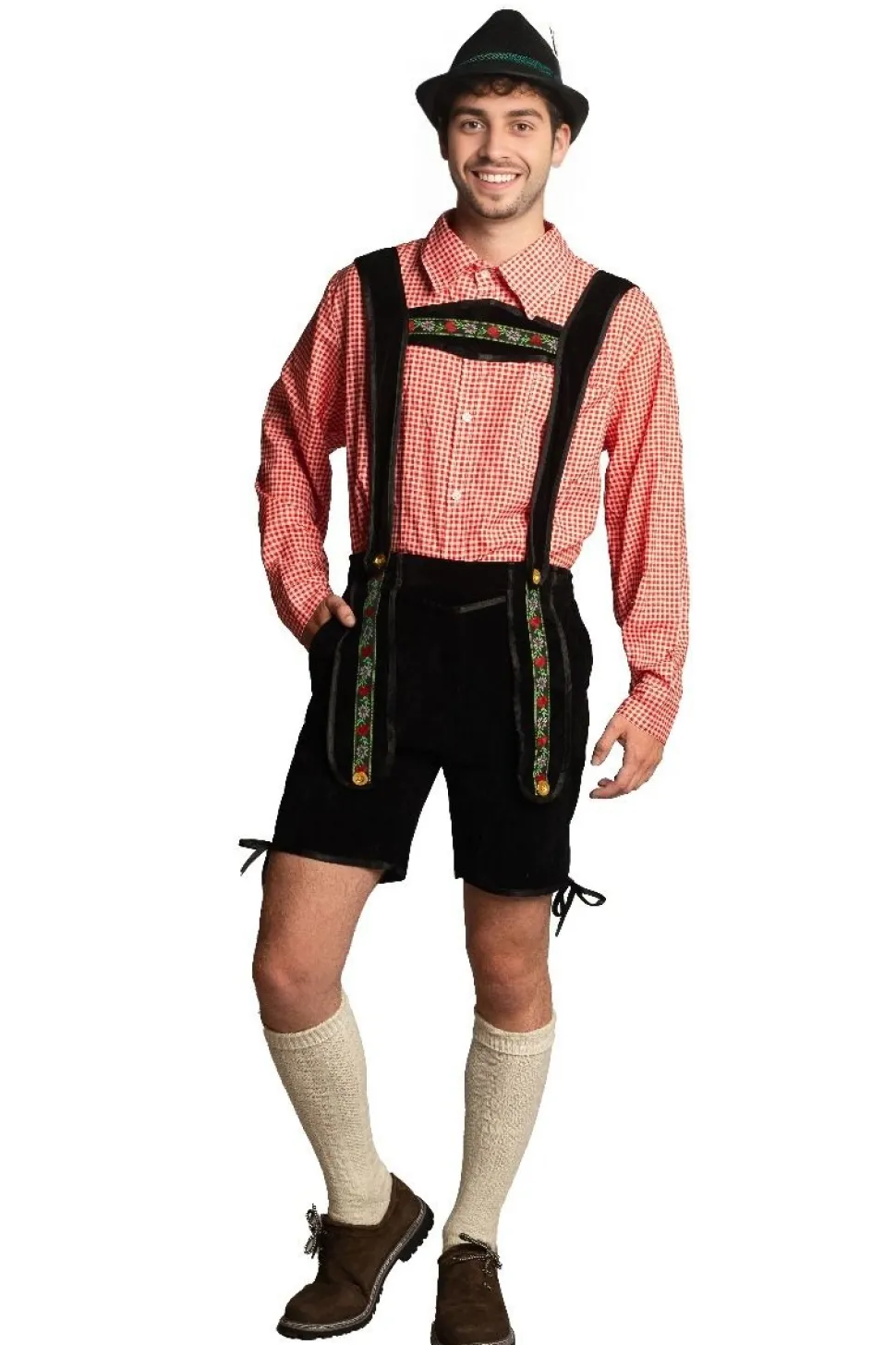Lederhose Zwart Kort Met Blouse