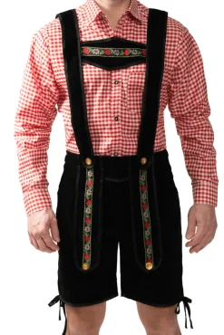 Lederhose Zwart Kort Met Blouse