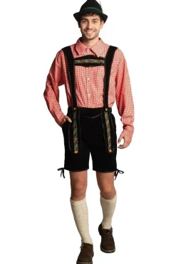Lederhose Zwart Kort Met Blouse