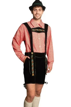 Lederhose Zwart Kort Met Blouse
