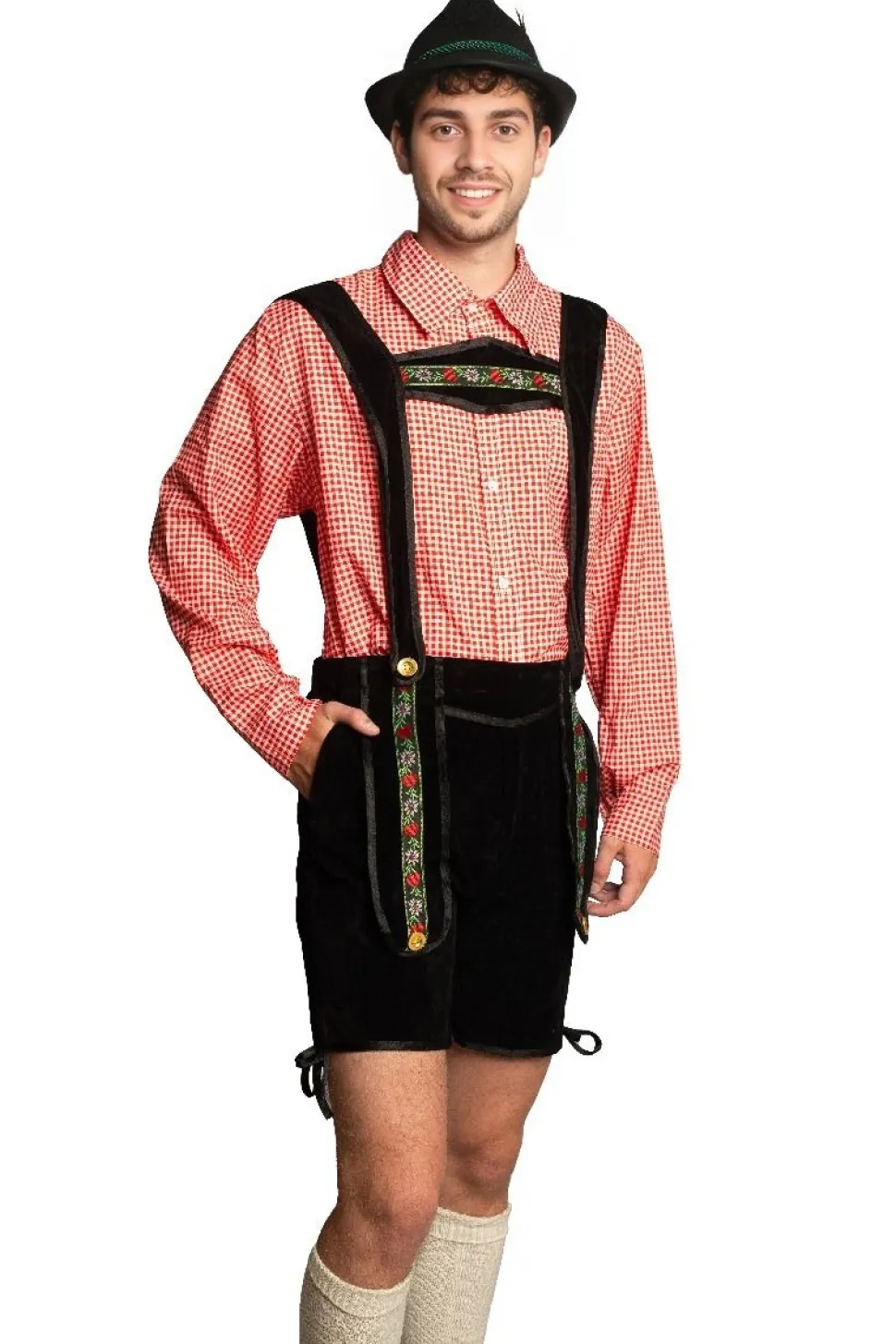 Lederhose Zwart Kort Met Blouse