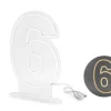 6 Licht Cijfer Wit 50cm