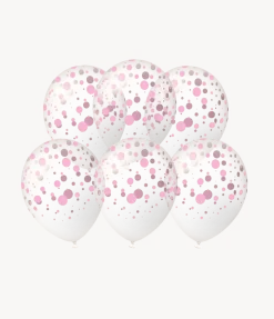 Lichtroze Ballonnen Stippen 30cm 6st