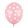 Lichtroze Ballonnen Witte Stipjes 30cm 6st