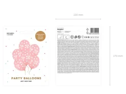 Lichtroze Ballonnen Witte Stipjes 30cm 6st