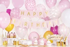 Lichtroze Ballonnen Witte Stipjes 30cm 6st