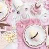 Lichtroze Popcorn Bakjes Gouden Stippen 12,5cm 6st