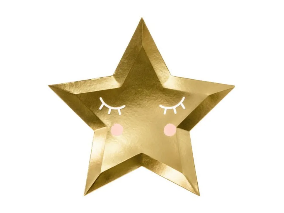 Little Star Star Borden Goud 27cm 6st
