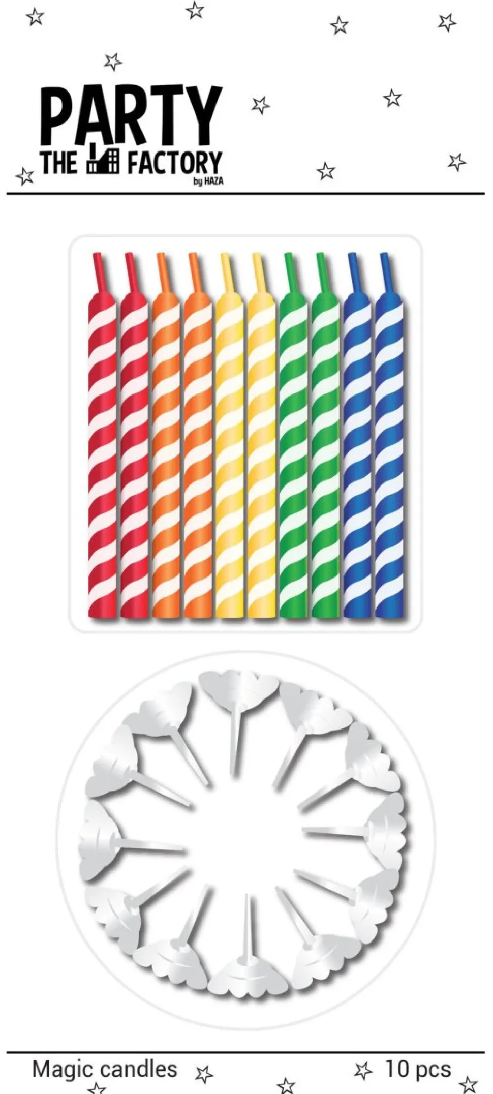 Magic Kaarsjes met Houders 6cm 10st