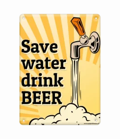 Metalen Bord Save Water