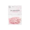 Mini Knijpers Hout Roze 24st