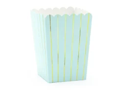 Mint Groene Popcorn Bakjes Goud Gestreept 12,5cm 6st
