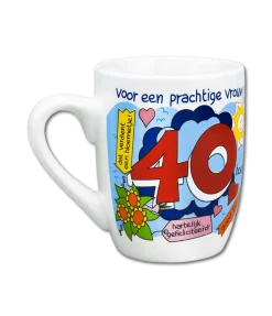 Mok 40 Jaar Vrouw 12cm