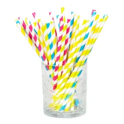 Neon Rietjes Papier 20cm 20st