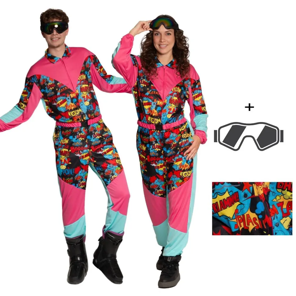 Neon 80S Skipak Gekleurd Comic Met Bril